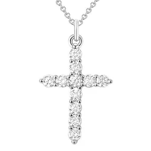 Kreuz kette Damen Gold Silber Zirkonische Anhänger Kreuz Halskette Damen,3 Größe Kreuz kette Damen Gold Silber Zirkonische Anhänger Kreuz Halskette Damen,3 Größe von Zinvefa