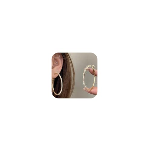 Big Hoop Ohrringe für Frauen Strass Hoop Ohrringe funkelnde Prom Hochzeitsschmuck Gold Strass Ohrring Bling Große Reifen Ohrring Trendy Big Hoop Ohrringe für Frauen Strass Hoop Ohrringe funkelnde Prom Hochzeitsschmuck Gold Strass Ohrring Bling Große Reifen Ohrring Trendy von Zinx