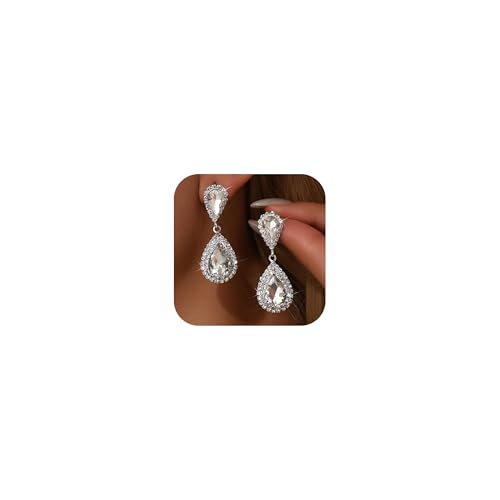Glänzende Hochzeit Strass Teardrop Hangle Ohrringe Wassertropfen Hochzeit Gast Schmuck für Frauen Zubehör mit Kristall von Zinx