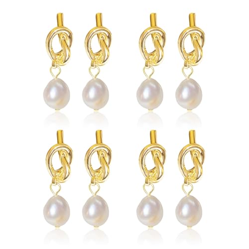 Gold Knot Perle Ohrringe für Brautjungfern Vorschlag Geschenke Hochzeitsfeier Schmuck Set Brautjungfern Box Stuffers Zubehör von Zinx