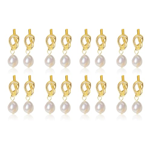 Gold Knot Perle Ohrringe für Brautjungfern Vorschlag Geschenke Hochzeitsfeier Schmuck Set Brautjungfern Box Stuffers Zubehör von Zinx