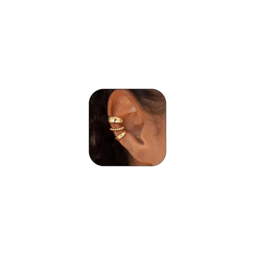 Gold Ohrmusschetten für Frauen Nicht Piercing verstellbare Ohr Schmuck Chunky Metallic Ohrmusschette Gold Ohrmusschetten für Frauen Nicht Piercing verstellbare Ohr Schmuck Chunky Metallic Ohrmusschette von Zinx