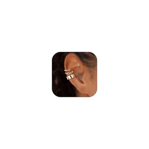 Gold Ohrmusschetten für Frauen Nicht Piercing verstellbare Ohr Schmuck Chunky Metallic Ohrmusschette von Zinx