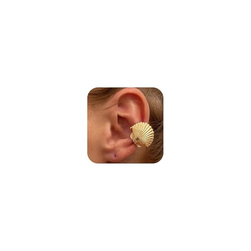 Gold Sea Shell Ohr Manschette Ohrringe für Frauen Kein Piercing Leichtgewicht Strand Schmuck Sommer Urlaub Stil Ocean Wave Ohrringe von Zinx