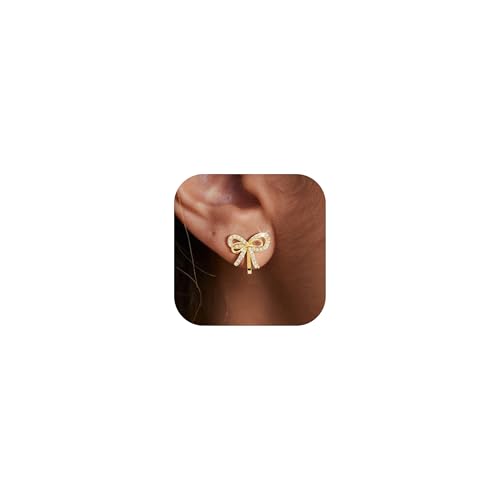 Gold Strass Clip On Ohrringe Bogen Ohrringe für Frauen Clip On Ohrring Frauen Weihnachtsstrümpfe Stuffers Trendy Sachen Geschenke von Zinx