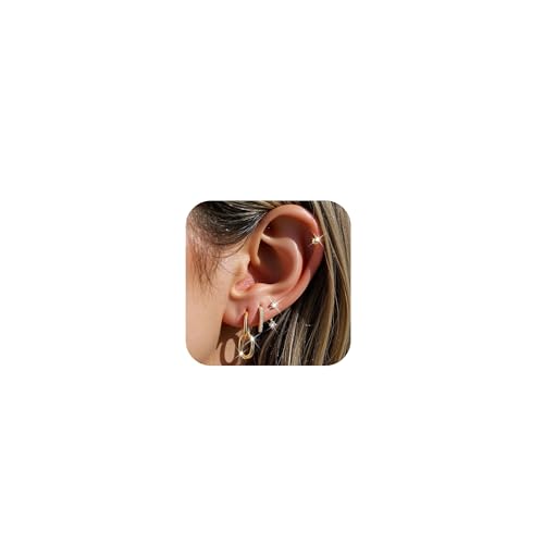 Kleine Gold Hoop Ohrringe für Frauen Stapelbarer Paperclip Design mit Strass Leichtgewicht Dainty Hoops Alltag Schmuck Geschenk Kleine Gold Hoop Ohrringe für Frauen Stapelbarer Paperclip Design mit Strass Leichtgewicht Dainty Hoops Alltag Schmuck Geschenk von Zinx