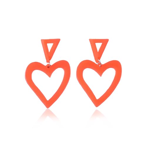 Neon Herz Ohrringe Neon Kleid 80er 90er Party Outfit Clubwear Kostüm Zubehör für das Nachtleben von Zinx