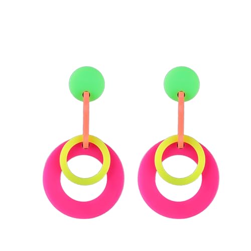 Neon Ohrringe für Frauen Retro 80er 90er Halloween Kostüme 90er Outfits für Frauen Neon Schmuck Party Zubehör von Zinx