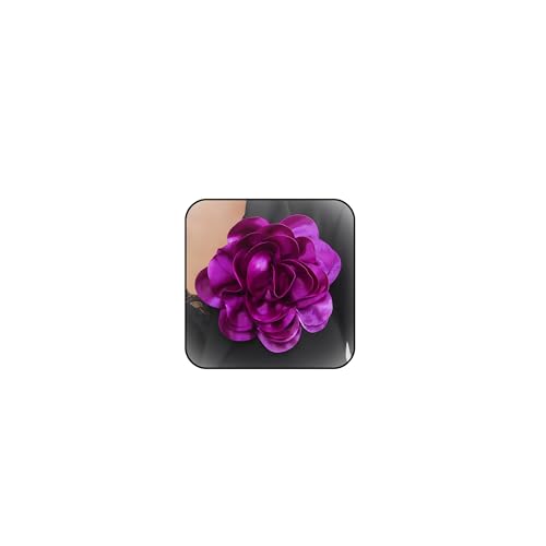Schwarze Rosen Brosche Kamelien Blume Brosche Schöne Blume Brosche Haarklammer für Frauen Große Blume Brosche Pin für Abendkleide Kleidung Accessoires Mädchen-Purple von Zinx