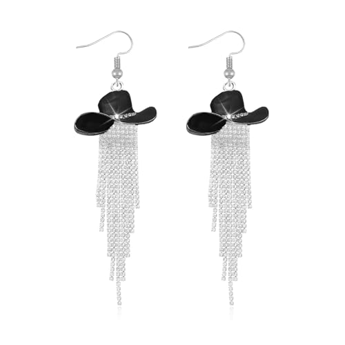 Westliche Ohrringe für Frauen Silber Boho hängende Tassel Schmuck Country Konzert Outfit Zubehör Ethnischer Stil Aussage Ohrringe von Zinx