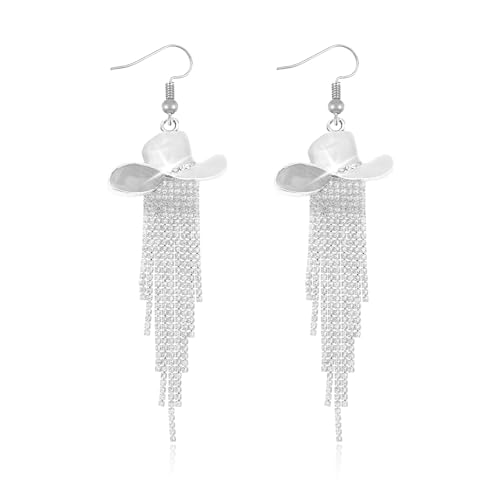 Westliche Ohrringe für Frauen Silber Boho hängende Tassel Schmuck Country Konzert Outfit Zubehör Ethnischer Stil Aussage Ohrringe von Zinx