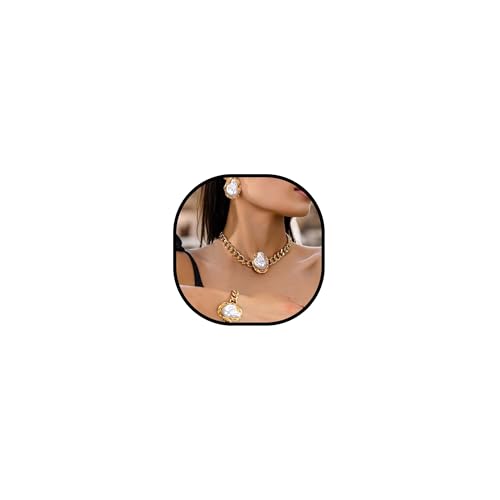 Zinx Barock Perlen Halskette und Ohrringe Set für Frauen Weiße Perlen Schmuck Geschenk Ohrringe mit unregelmäßigen Perlen Zinx Barock Perlen Halskette und Ohrringe Set für Frauen Weiße Perlen Schmuck Geschenk Ohrringe mit unregelmäßigen Perlen von Zinx