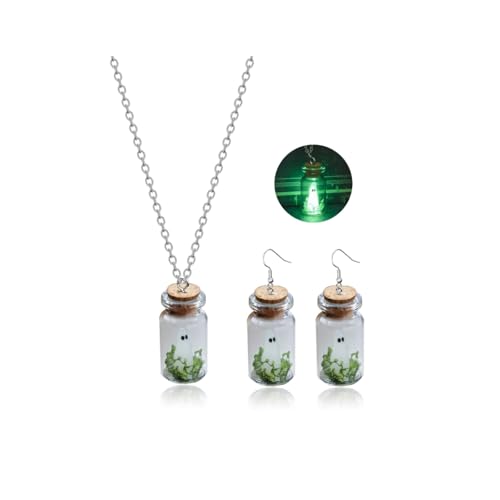 Zinx Geist Halskette Ohrringe Set Halloween Anhänger Halskette Glühen in der Dunkelheit Geist Schmuck Halloween Kostüme Frau 2025 Halloween Schmuck Geschenke für Frauen Zinx Geist Halskette Ohrringe Set Halloween Anhänger Halskette Glühen in der Dunkelheit Geist Schmuck Halloween Kostüme Frau 2025 Halloween Schmuck Geschenke für Frauen von Zinx