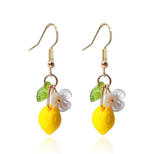 Zitronen Ohrringe für Frauen Grün Zitronen Blume Ohrringe Frucht Ohrring Hangle Halloween Zitronen Kostüm Outfits Zitronen Zubehör Schmuck Geschenke von Zinx