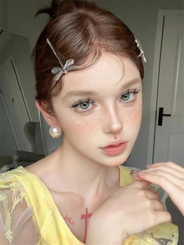 2 Stück Vintage Libellen Haarspangen, Silberne Libellen Haarspangen Antike Haar Accessoires Retro Styling Haarspange für Frauen, Dickes Langes Haar von Zinzin