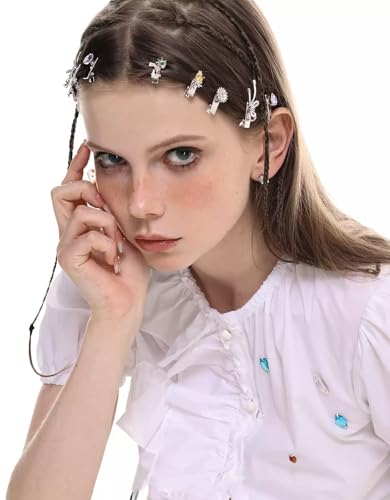 5 Stück Mini Haarspangen, Farbige Kristallsteine kleine Haarspangen Exquisite Haar Accessoires Süße Pony Haarspangen Dekorative Haarspangen für Frauen und Mädchen von Zinzin
