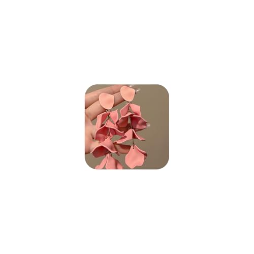 Rosenblüten Lange Quastenohrringe (Rosa) von Zinzin