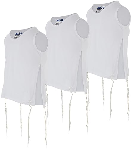 Zion Judaica Herren-T-Shirt, 100 % Baumwolle, für Erwachsene, zertifiziert, koscher, Tzitzis Israel Import, Weiss/opulenter Garten, XX-Large von Zion Judaica Ltd