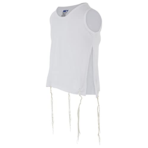 Zion Judaica Qualität Jungen Tzitzit Unterhemd Kinder Feine Baumwolle Zertifiziert Koscher T-Shirt Tzitzis Sweat Free Camp Talit Katan, Weiss/opulenter Garten, 4 von Zion Judaica Ltd