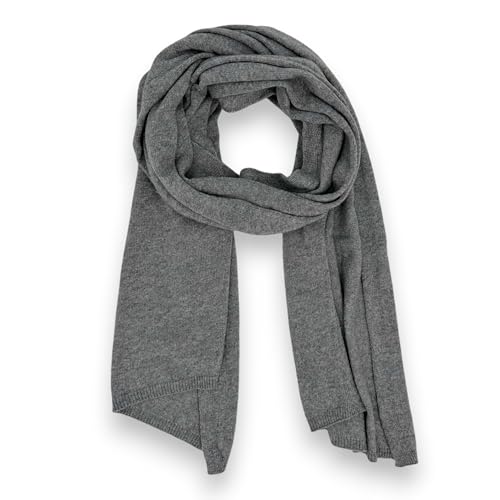 Ziona Damen Schal aus Kaschmir-Gemisch Made in Italy 175x40cm Cashmere Halstuch (Dunkelgrau) von Ziona
