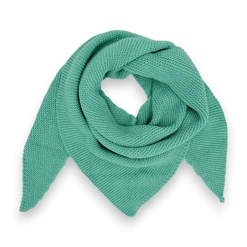 Ziona Strickschal Damen Dreieck Wolle Made Italy Frühling/Herbst Schal weiches Dreieckstuch 170x73cm (Türkis) von Ziona