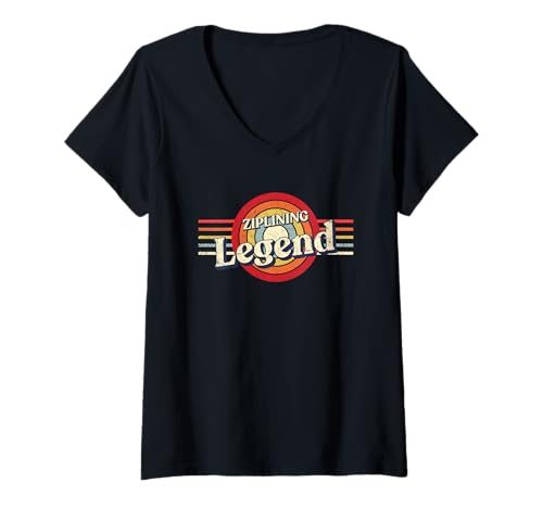 Damen Ziplining Legend Zipline Lustig Zipliner Humor Sport Sprüche T-Shirt mit V-Ausschnitt Damen Ziplining Legend Zipline Lustig Zipliner Humor Sport Sprüche T-Shirt mit V-Ausschnitt von Zip-line Witty Games Quotes Funny Sayings