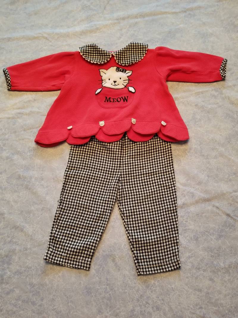 Zwei Stück "Miau" Baby/Kleinkind Outfit, 18 Monate von ZipZipStuff