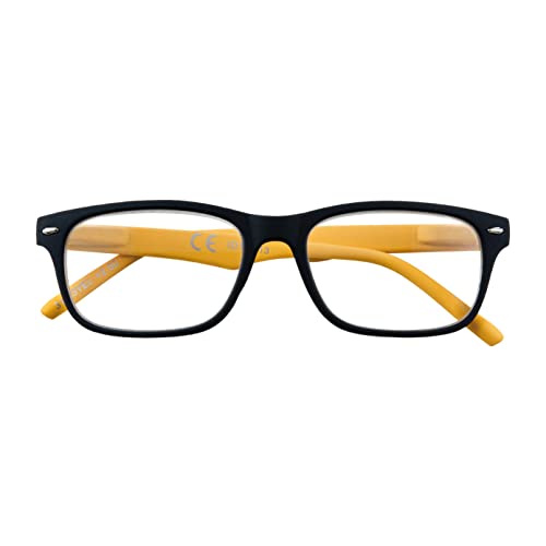 ZIPPO Lesebrille Herren Damen Unisex gelb + 1.50 Dioptrien 31Z-B3-YEL 1.5 Dioptrien vormontiert für Presbiopia, Polycarbonat Rahmen und Flexsystem von Zippo
