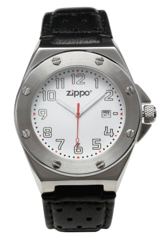 Zippo Herren-Armbanduhr Analog Leder schwarz 45008 von Zippo