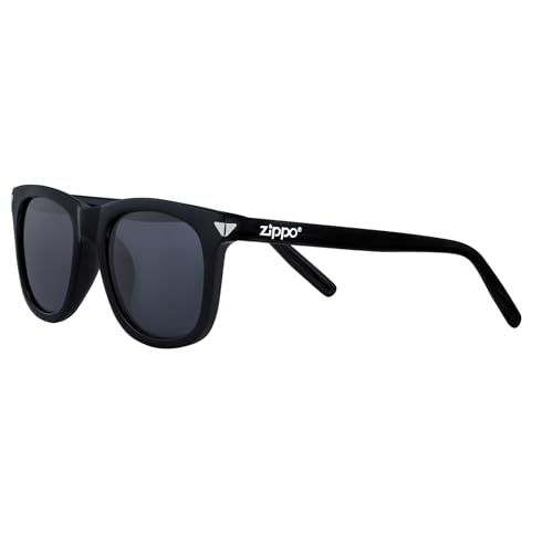 Zippo Sonnenbrille Unisex Code ob203-1 Gestell Pillow Polycarbonat schwarz mit Etui aus Stück, Schwarz von Zippo