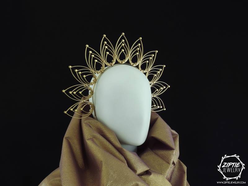 Gold Halo Zip Tie Krone/stirnband Kopfschmuck Hochzeit Gold Halo Zip Tie Krone/stirnband Kopfschmuck Hochzeit von ZiptieJewelry