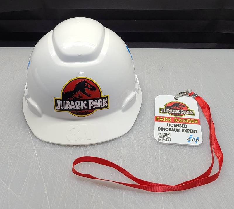 Personalisierter Jurassic Dinosaurier Erwachsener Schutzhelm | Id-Abzeichen Park Ranger Cos Spielen Staff Kostüm Personalisierter Jurassic Dinosaurier Erwachsener Schutzhelm | Id-Abzeichen Park Ranger Cos Spielen Staff Kostüm von ZircadaDesigns