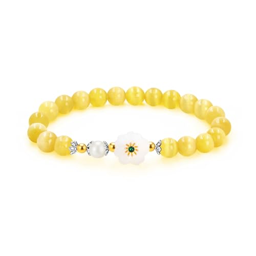 Zircobic Hellgelbes Boho-Armband – Pastellperlen mit Gänseblümchen & Kunstperle – Leichter Schmuck für Alltag, Reisen oder Feiertage Zircobic Hellgelbes Boho-Armband – Pastellperlen mit Gänseblümchen & Kunstperle – Leichter Schmuck für Alltag, Reisen oder Feiertage von Zircobic