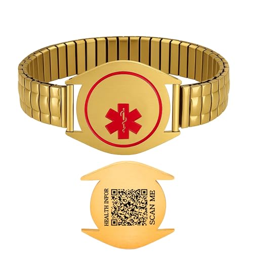 Zircobic Individuelles Notfall-ID-Armband | ICE Medizinisches Alarmschmuckstück für Chronische Erkrankungen | Schlankes Design mit Schnellzugriff auf Infos von Zircobic