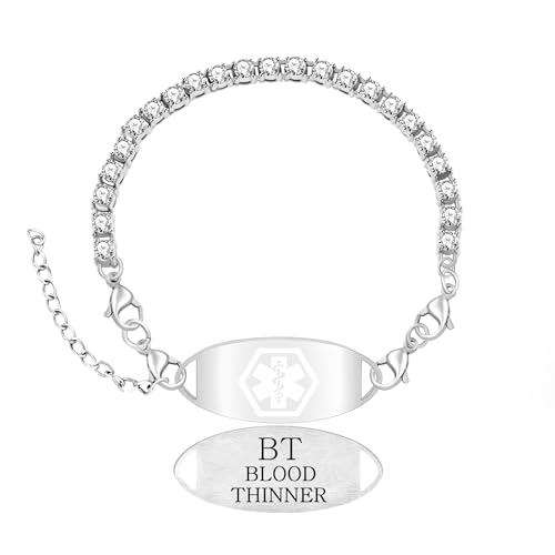 Zircobic | Medizinischer Alarmschmuck für Unisex-Patienten | Bequem sitzendes Notfallkontakt-ID-Armband für den täglichen Gebrauch | Gesundheitsschutzarmband für Senioren mit graviertem ICE-Tag von Zircobic