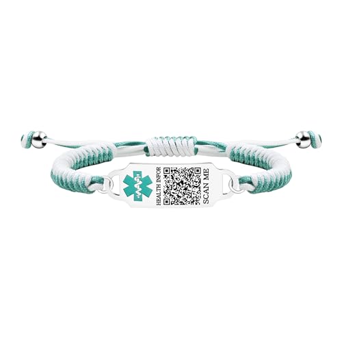 Zircobic Medizinisches Alarm QR-Code Armband – Scannbare Notfall-ID mit Verstellbarem Weichen Seil, Stylisch & Sicher für Outdoor oder Alltag von Zircobic