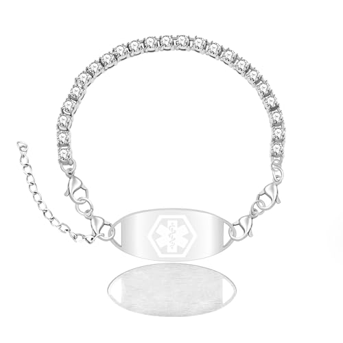Zircobic QR-Code ID-Armband | Verstellbares Unisex-Notfallarmband | Medizinischer Schmuck für den Alltag von Zircobic