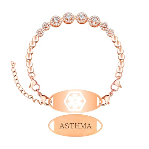 Zircobic Rotes Medizin-ID-Armband | Personalisiert mit graviertem Text oder QR-Code | Gut lesbare Notfallinfos | Verstellbares, langlebiges Armband für Erwachsene | Stilvoller Alltagsbegleiter von Zircobic