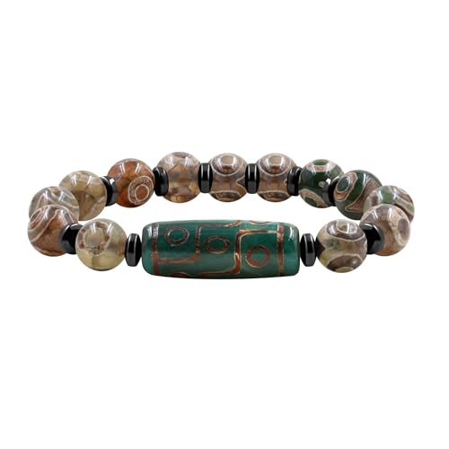 Zircobic Tibetisches Amulett-Naturstein-Dzi-Armband für Schutz | Neun-Augen-Dzi-Energieperlen-Segen-Armbänder | Feng Shui Spirituelles Segens-Stretch-Armband | Spiritueller Meditations-Schmuck Zircobic Tibetisches Amulett-Naturstein-Dzi-Armband für Schutz | Neun-Augen-Dzi-Energieperlen-Segen-Armbänder | Feng Shui Spirituelles Segens-Stretch-Armband | Spiritueller Meditations-Schmuck von Zircobic