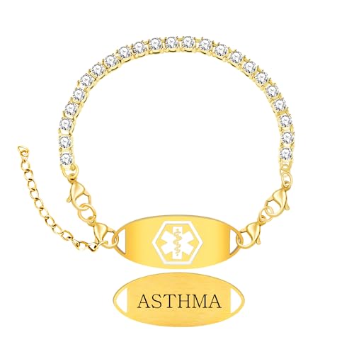 Zircobic Verstellbares QR-Code-ID-Armband | Medizinisches Notfallarmband mit Gravur | Trendiger Alarmschmuck für den Alltag von Zircobic