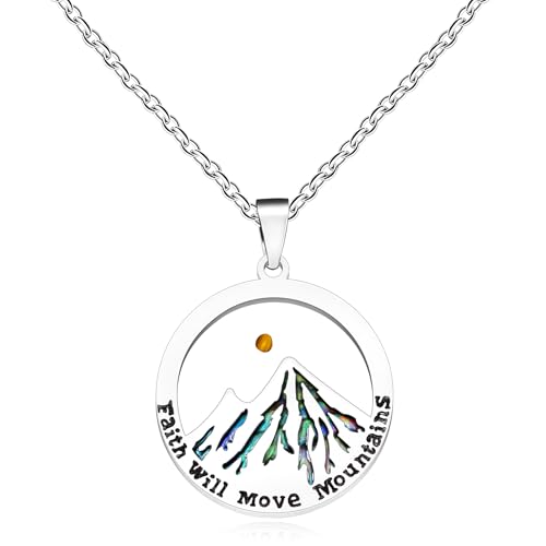 Zirkobic Religiöse Senfsamen-Anhänger-Halskette | Glaube wird Berge versetzen | Minimalistische Glaubensermutigungs-Segen-Halsketten mit religiösen Versen | Verstellbarer Schmuck YA4884 von Zircobic