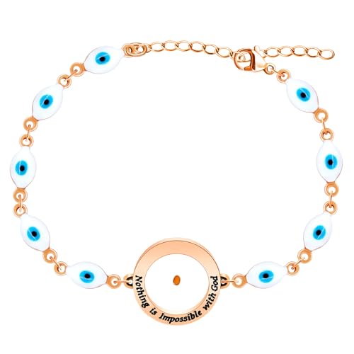 Zirkobic Senfkörner „Mit Gott ist nichts unmöglich“ Zarter Kreisschmuck | Elegantes Evil Eye Chain Glücksarmband | Christlicher Glaube, religiöses Motivationszitat, verstellbare Armbänder YA4763 Zirkobic Senfkörner „Mit Gott ist nichts unmöglich“ Zarter Kreisschmuck | Elegantes Evil Eye Chain Glücksarmband | Christlicher Glaube, religiöses Motivationszitat, verstellbare Armbänder YA4763 von Zircobic
