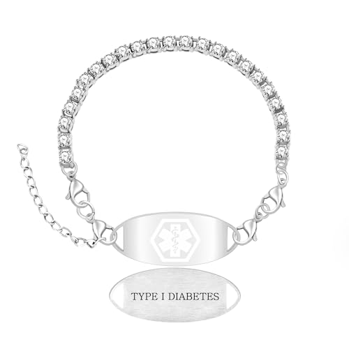 Zirkonia Medizinisches ID-Armband | Verstellbares Unisex-Notfallarmband mit Allergie-Tag von Zircobic