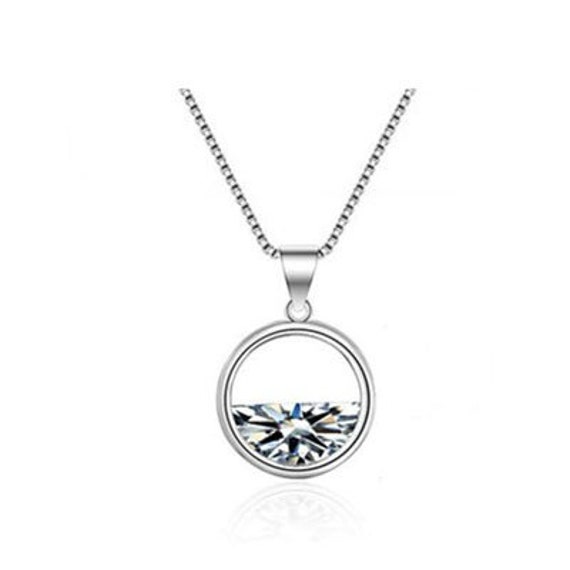 Einfache 925 Sterling Silber Kurze Clavicle Kettennadel Mit Hollow Circle Zircon Pendant Necklace-Sterling Silberne Halskette Einfache 925 Sterling Silber Kurze Clavicle Kettennadel Mit Hollow Circle Zircon Pendant Necklace-Sterling Silberne Halskette von ZirconHouz