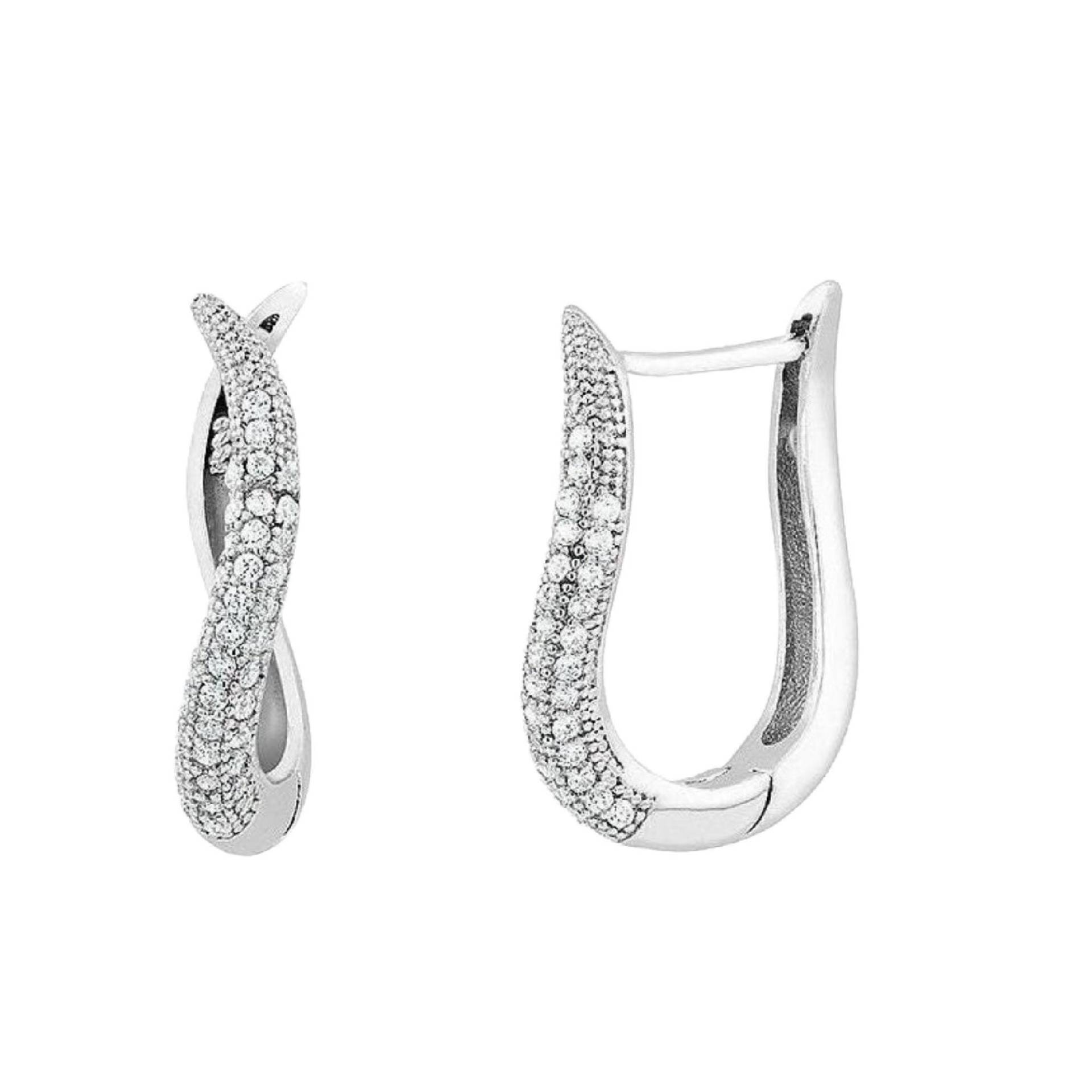 Dainty Pave Vvs1 D Farbe Diamant Simulierte Cz Zirkonia Sterling Silber Gewölbte Swirl U Creolen Dainty Pave Vvs1 D Farbe Diamant Simulierte Cz Zirkonia Sterling Silber Gewölbte Swirl U Creolen von ZirconZczJewelry