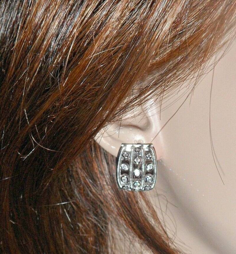Lünette Set Signity Vvs1 D Color Cz Schwarz Rose Gelb Oder Sterling Silber Tubogas Breit Lagen Spule Draht Omega Back 1/2 Hoop Ohrringe von ZirconZczJewelry
