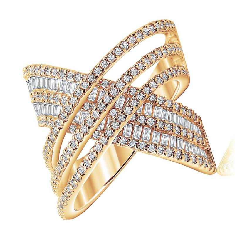 Pave Klar Vvs1 D Farbe Cz Lange Schicht Criss Cross Band in Schwarz Rose Gelb Oder Rhodium Überzogene Sterling Silber Eternity High Way Ring Set von ZirconZczJewelry