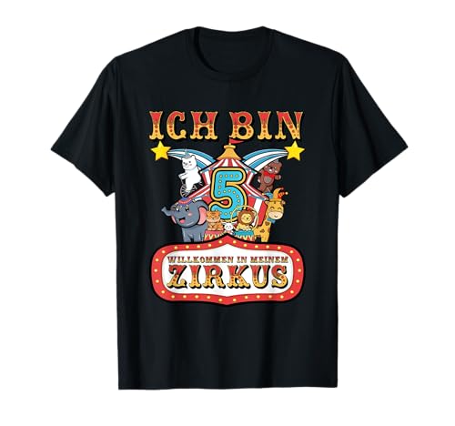 5. Zirkus Geburtstag Mädchen Junge Kinder Geburtstag Zirkus T-Shirt 5. Zirkus Geburtstag Mädchen Junge Kinder Geburtstag Zirkus T-Shirt von Zirkus Geburtstag Design zum Fünften Geburtstag