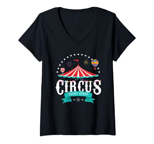 Damen Zirkus Karnevals Geburtstagsfeier T-Shirt mit V-Ausschnitt Damen Zirkus Karnevals Geburtstagsfeier T-Shirt mit V-Ausschnitt von Zirkus Karnevals Geschenk