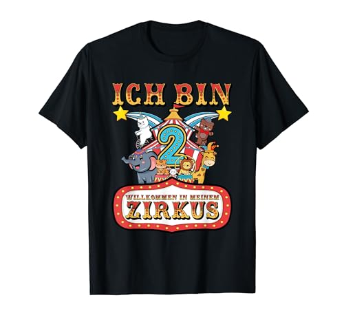 2. Geburtstag Zirkus Mädchen Junge Kinder 2 Jahre Geburtstag T-Shirt von Zirkus Zweiter Geburtstag Design